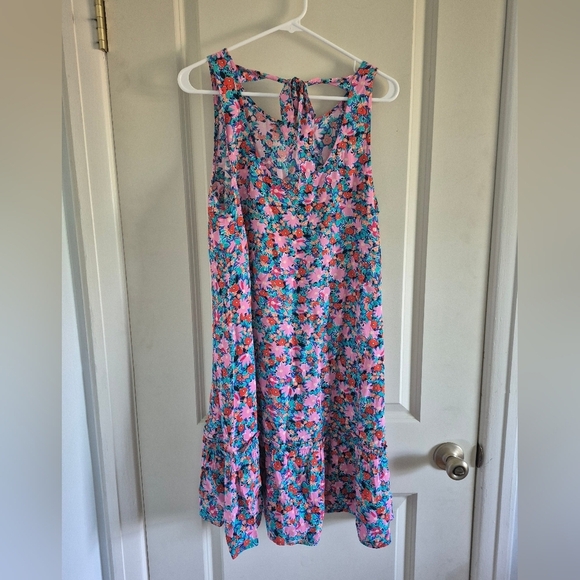Loft Diasy Floral Tie Back Sleeveless Flounce Dress - Picture 5 of 6